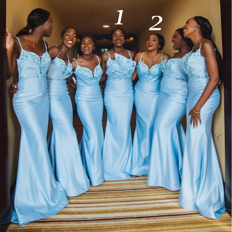 light blue bridesmaids dresses